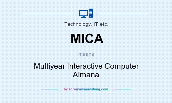 What does MICA mean? It stands for Multiyear Interactive Computer Almana
