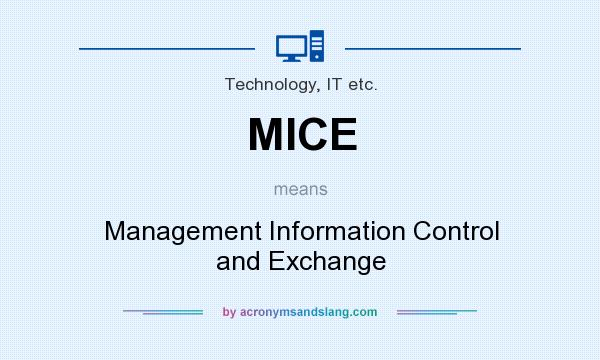 What does MICE mean? It stands for Management Information Control and Exchange