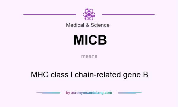 What does MICB mean? It stands for MHC class I chain-related gene B