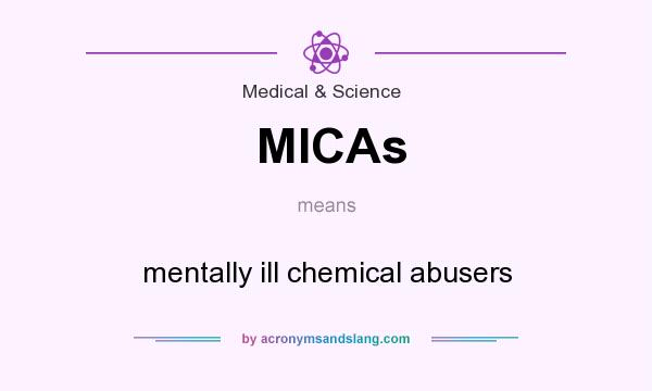 What does MICAs mean? It stands for mentally ill chemical abusers