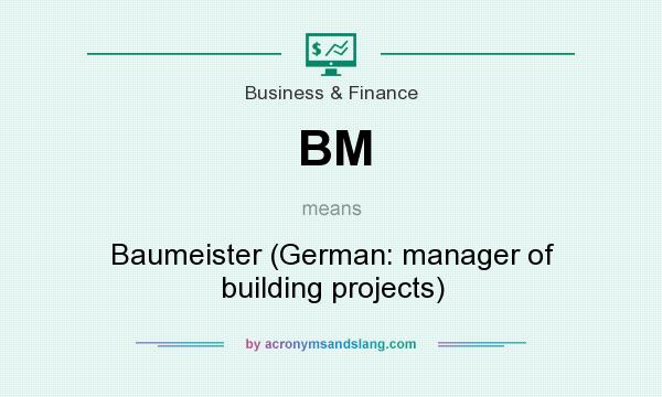 What does BM mean? It stands for Baumeister (German: manager of building projects)