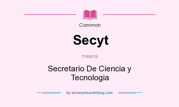 What does Secyt mean? It stands for Secretario De Ciencia y Tecnologia