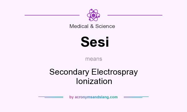 What does Sesi mean? It stands for Secondary Electrospray Ionization