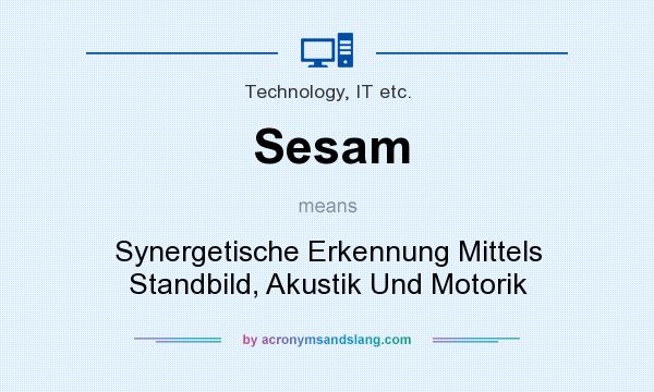 What does Sesam mean? It stands for Synergetische Erkennung Mittels Standbild, Akustik Und Motorik
