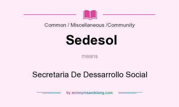 What does Sedesol mean? It stands for Secretaria De Dessarrollo Social