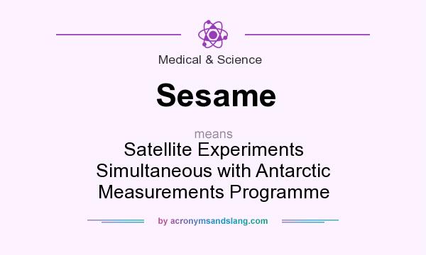 What does Sesame mean? It stands for Satellite Experiments Simultaneous with Antarctic Measurements Programme