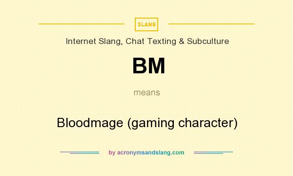 What does BM mean? It stands for Bloodmage (gaming character)