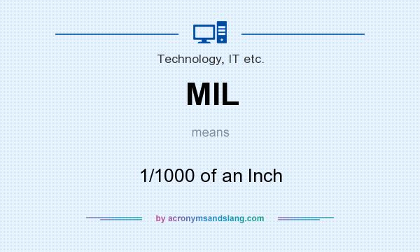 What does MIL mean? It stands for 1/1000 of an Inch