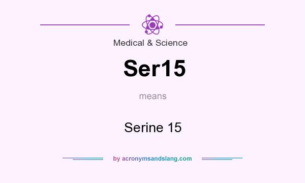 What does Ser15 mean? It stands for Serine 15