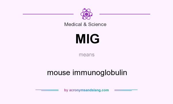 What does MIG mean? It stands for mouse immunoglobulin
