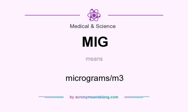 What does MIG mean? It stands for micrograms/m3