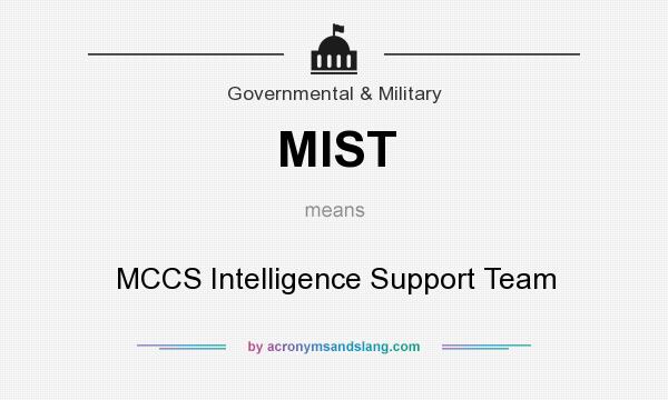 What does MIST mean? It stands for MCCS Intelligence Support Team