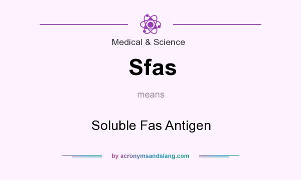 What does Sfas mean? It stands for Soluble Fas Antigen