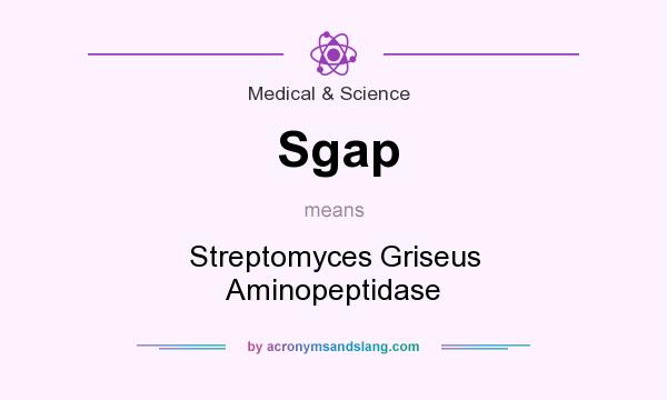 What does Sgap mean? It stands for Streptomyces Griseus Aminopeptidase