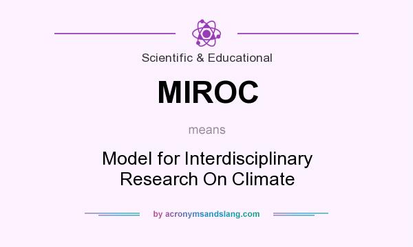 What does MIROC mean? It stands for Model for Interdisciplinary Research On Climate