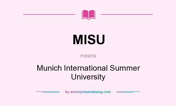 What does MISU mean? It stands for Munich International Summer University
