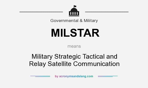 What does MILSTAR mean? It stands for Military Strategic Tactical and Relay Satellite Communication