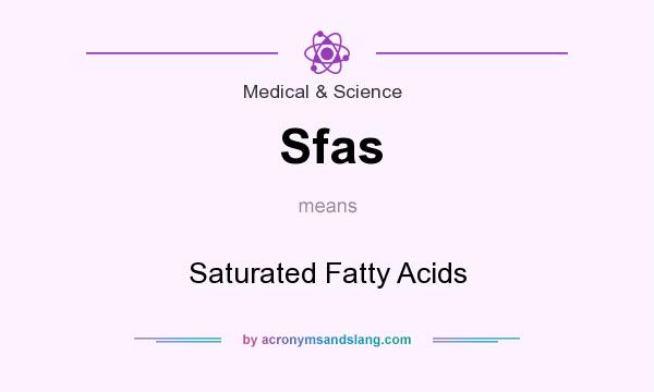 What does Sfas mean? It stands for Saturated Fatty Acids