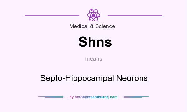 What does Shns mean? It stands for Septo-Hippocampal Neurons