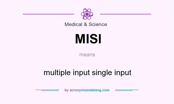 What does MISI mean? It stands for multiple input single input