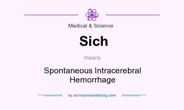 What does Sich mean? It stands for Spontaneous Intracerebral Hemorrhage