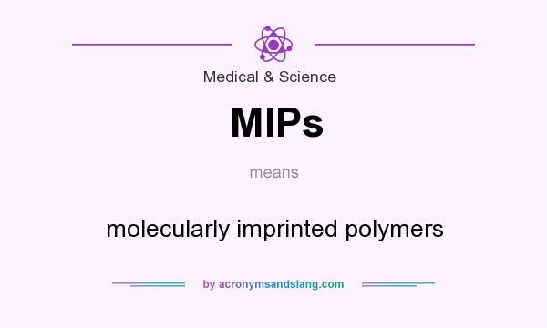 What does MIPs mean? It stands for molecularly imprinted polymers