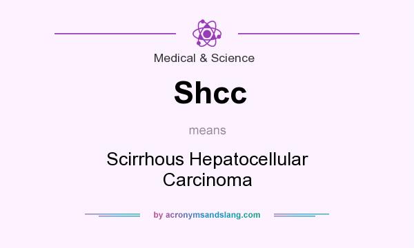 What does Shcc mean? It stands for Scirrhous Hepatocellular Carcinoma