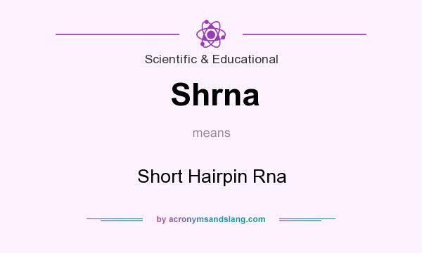 What does Shrna mean? It stands for Short Hairpin Rna