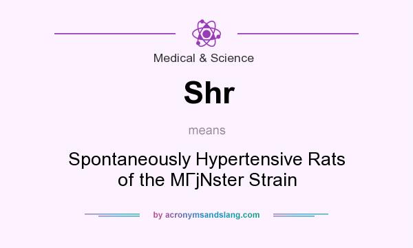 What does Shr mean? It stands for Spontaneously Hypertensive Rats of the MГјNster Strain
