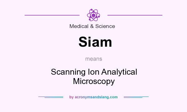 What does Siam mean? It stands for Scanning Ion Analytical Microscopy