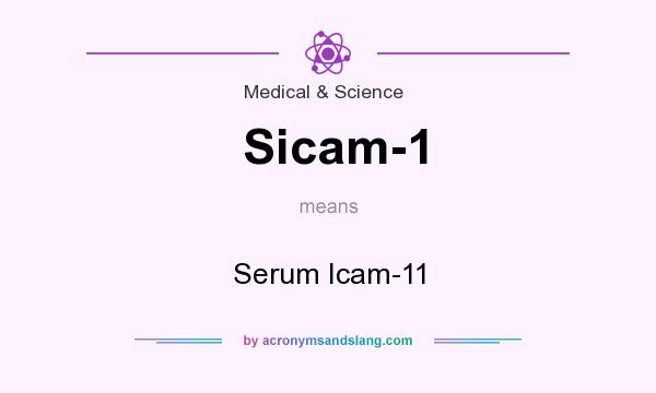 What does Sicam-1 mean? It stands for Serum Icam-11
