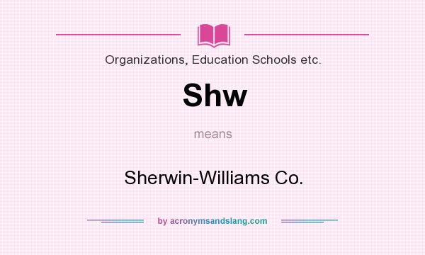 What does Shw mean? It stands for Sherwin-Williams Co.