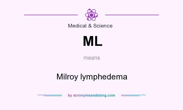 What does ML mean? It stands for Milroy lymphedema