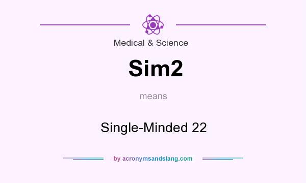 What does Sim2 mean? It stands for Single-Minded 22