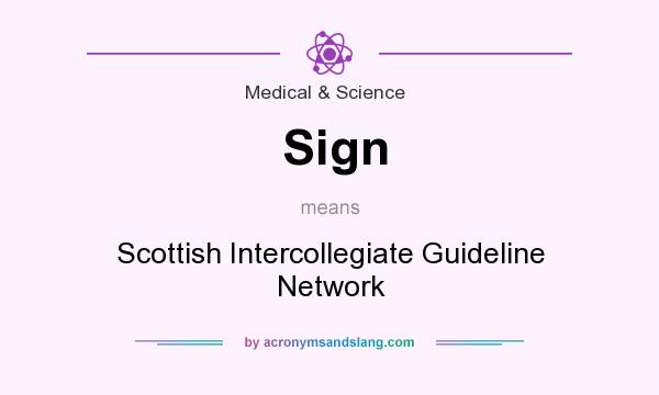 What does Sign mean? It stands for Scottish Intercollegiate Guideline Network