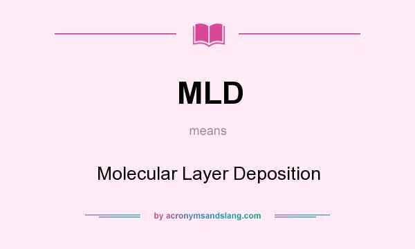 What does MLD mean? It stands for Molecular Layer Deposition