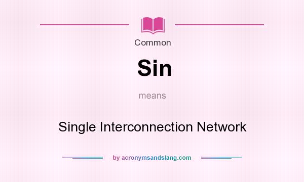 What does Sin mean? It stands for Single Interconnection Network