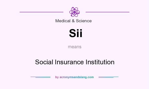 What does Sii mean? It stands for Social Insurance Institution