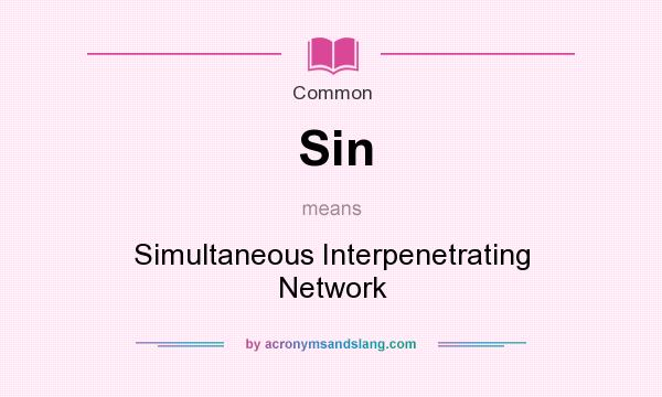 What does Sin mean? It stands for Simultaneous Interpenetrating Network