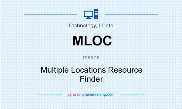 What does MLOC mean? It stands for Multiple Locations Resource Finder