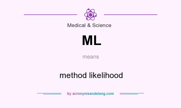 What does ML mean? It stands for method likelihood