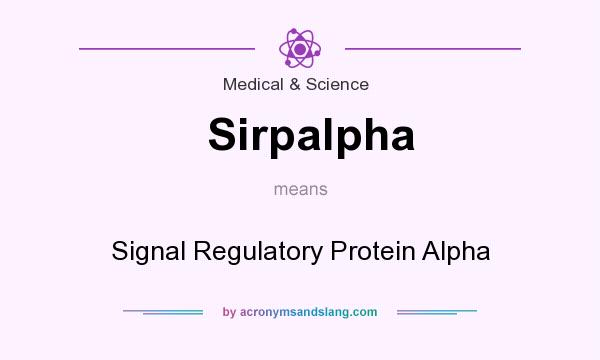 What does Sirpalpha mean? It stands for Signal Regulatory Protein Alpha
