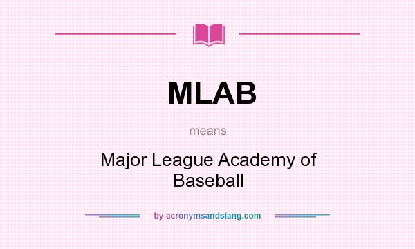 What does MLAB mean? It stands for Major League Academy of Baseball