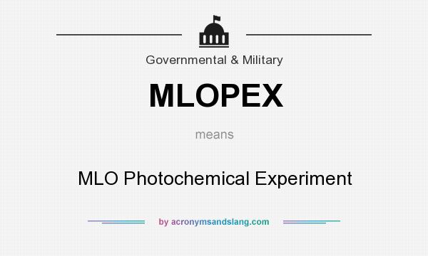 What does MLOPEX mean? It stands for MLO Photochemical Experiment