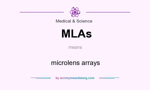 What does MLAs mean? It stands for microlens arrays