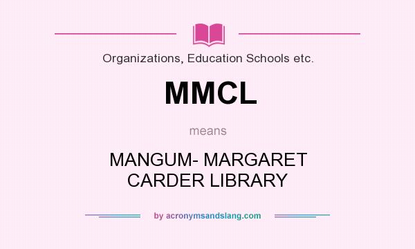What does MMCL mean? It stands for MANGUM- MARGARET CARDER LIBRARY