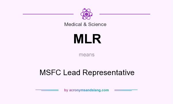 What does MLR mean? It stands for MSFC Lead Representative