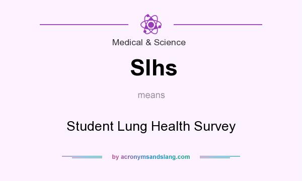 What does Slhs mean? It stands for Student Lung Health Survey