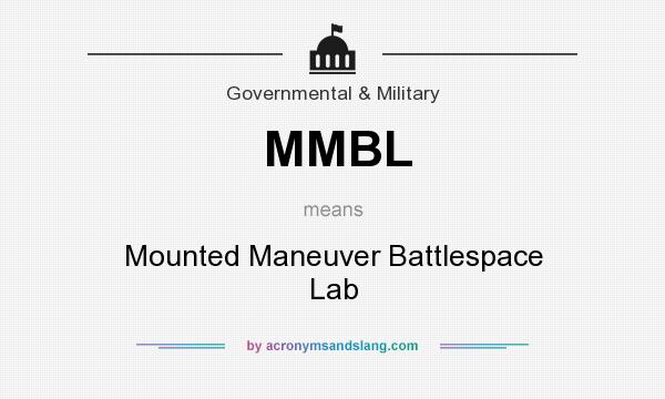 What does MMBL mean? It stands for Mounted Maneuver Battlespace Lab