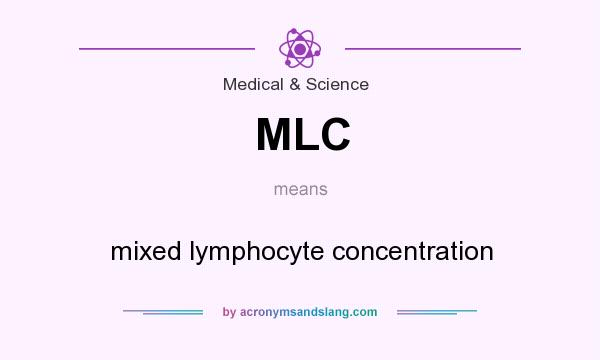 What does MLC mean? It stands for mixed lymphocyte concentration